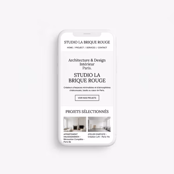 Mockup du site Studio La Brique Rouge