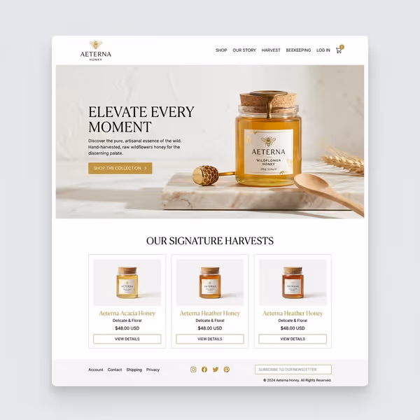 Mockup du site e-commerce Meliponini