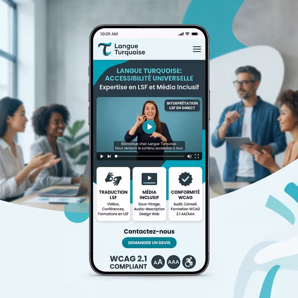 Mockup du site Langue Turquoise